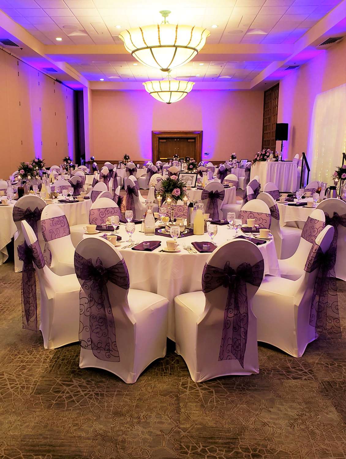 Satin Purple Chair Sash - Prime Time Party and Event Rental