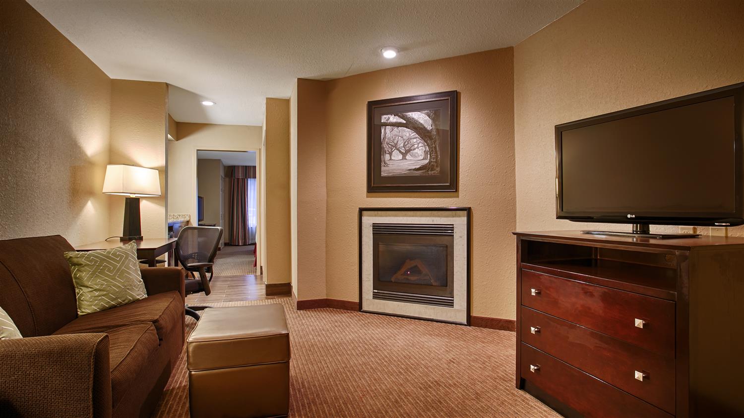 Best Western Of Alexandria Inn Suites Conference Center Settle In For The Evening And Relax Our Suite Living Area Guest Room Bath
