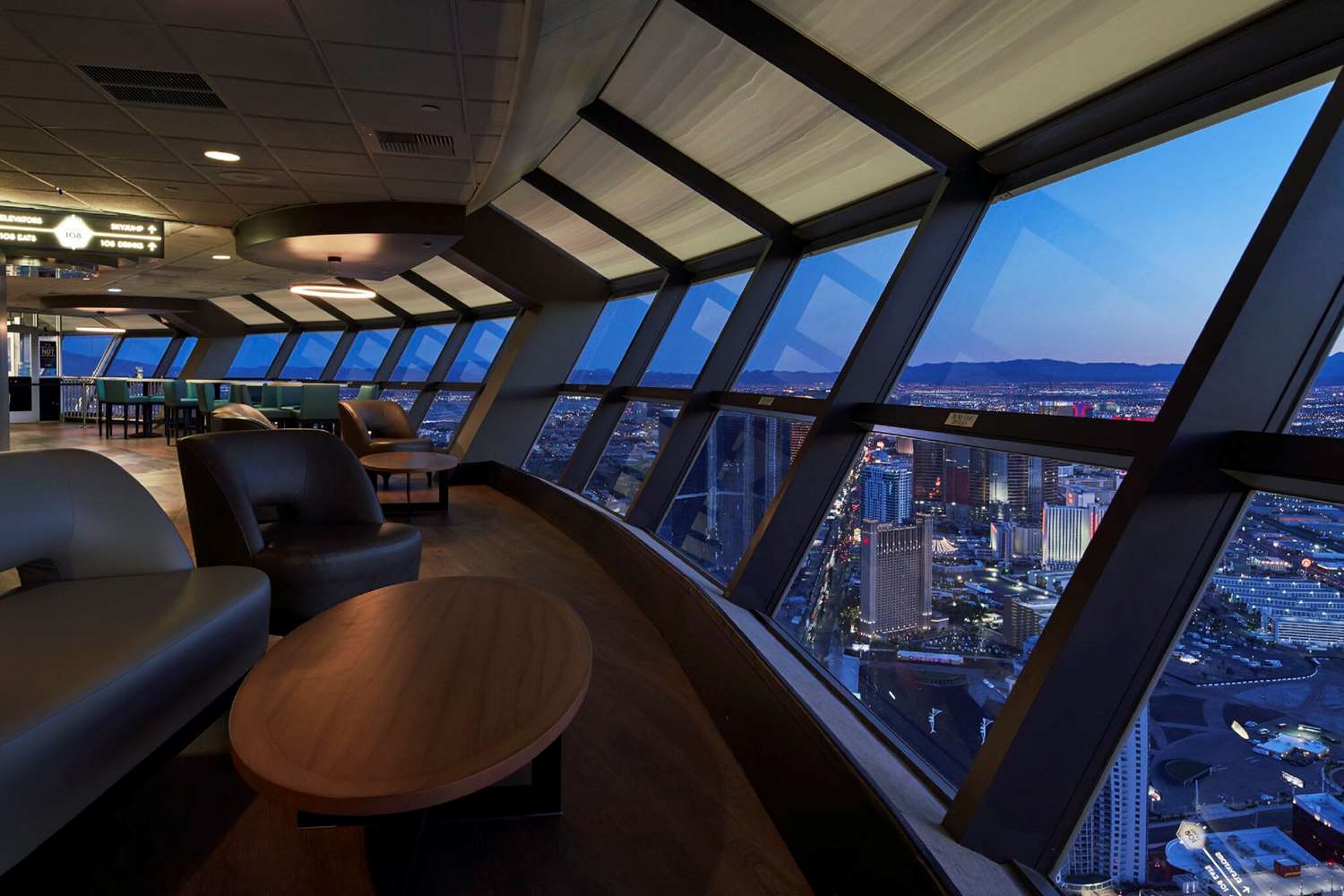 Three amusements on the stratosphere tower pod.